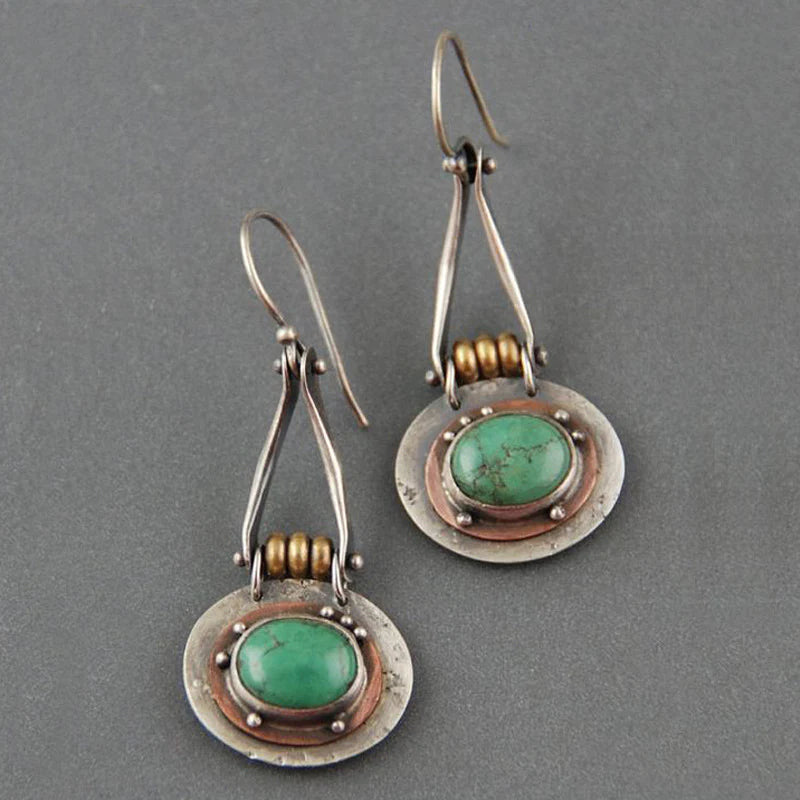 Boucles d'oreilles avec pierre turquoise