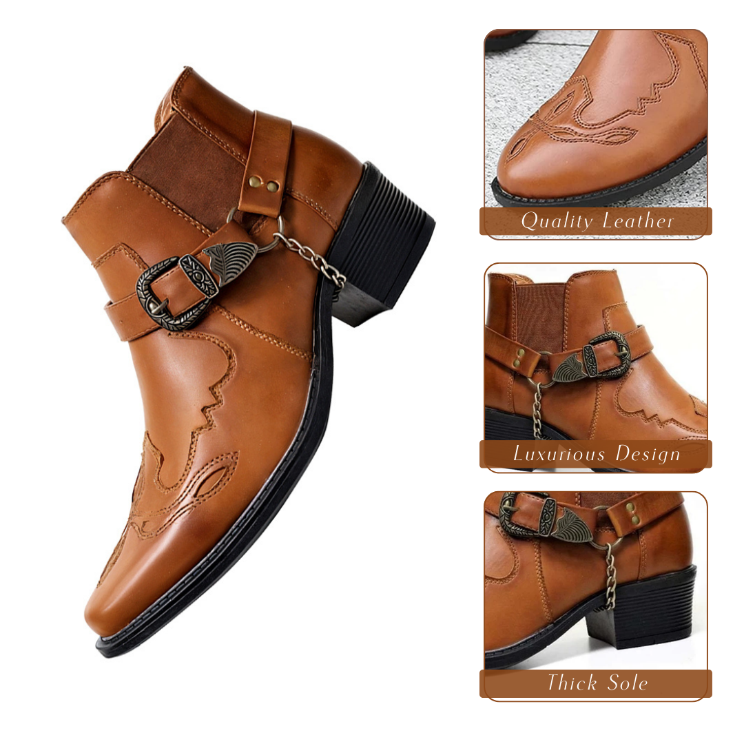 Sverre | Bottes de Cowboy à Bout Pointu avec Boucle en Chaîne