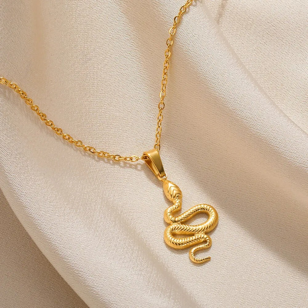 Collier Serpent plaqué or 18K