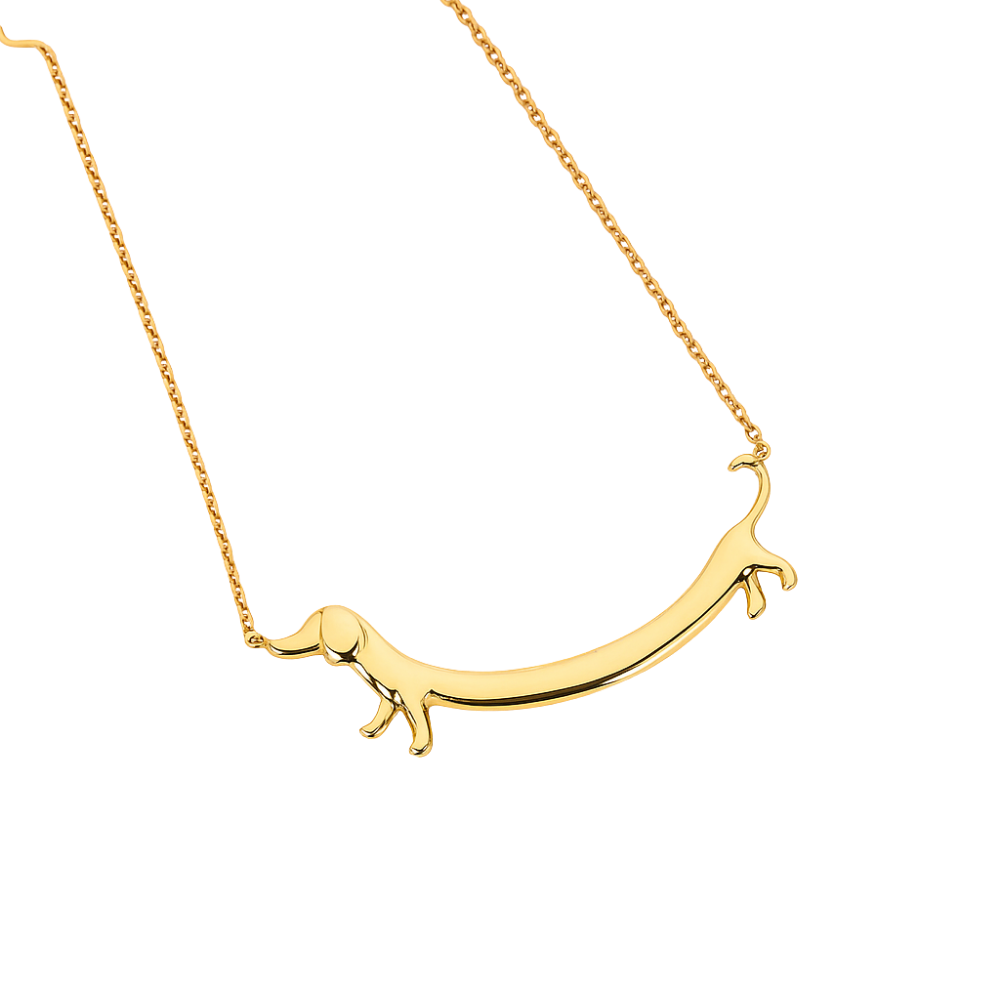 LILOU – Collier Dackel en argent et or