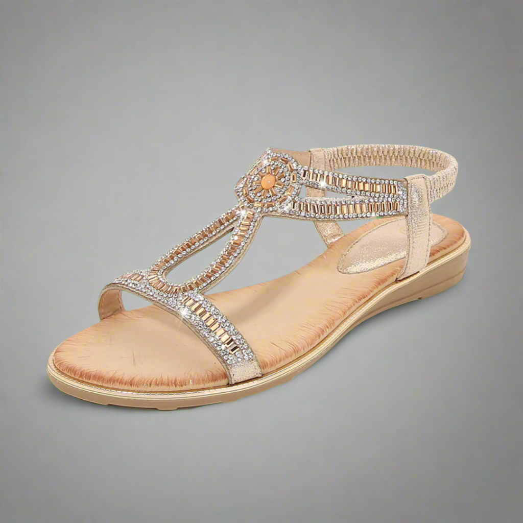 Vally™ Sandale dorée faite à la main avec un confort optimal