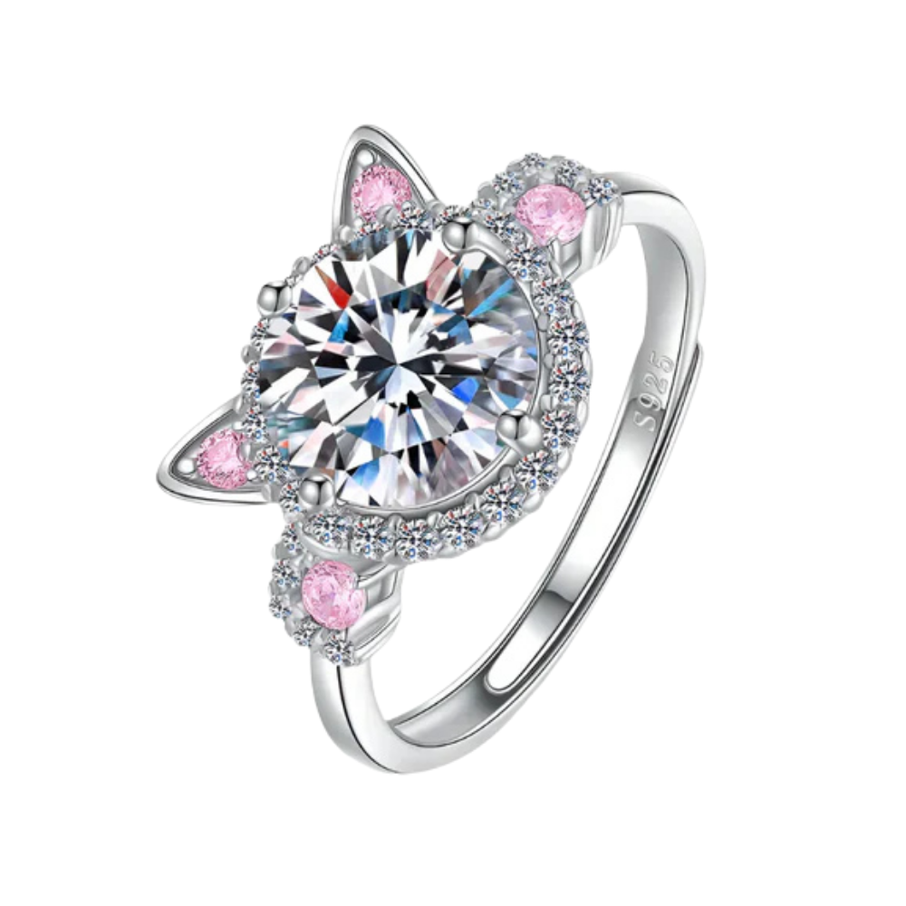 MINA – Bague à oreilles de chat réglable en argent 925