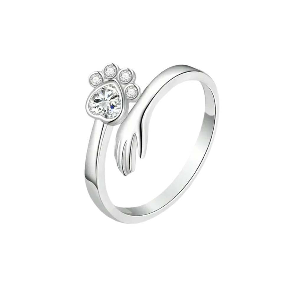 MARA – Bague ajustable en argent 925 avec motif main et patte