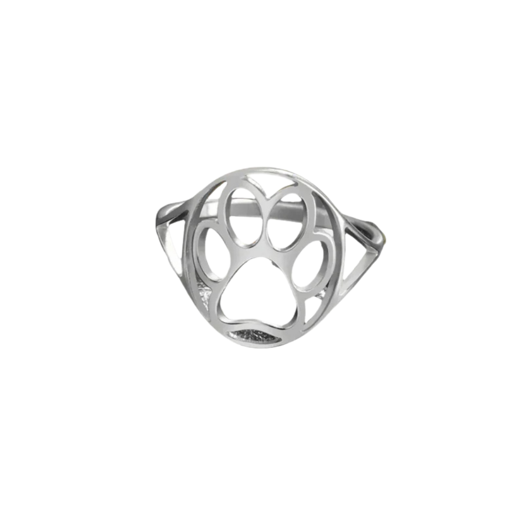 PAWLA – Bague ouverte en or et argent avec motif de pattes
