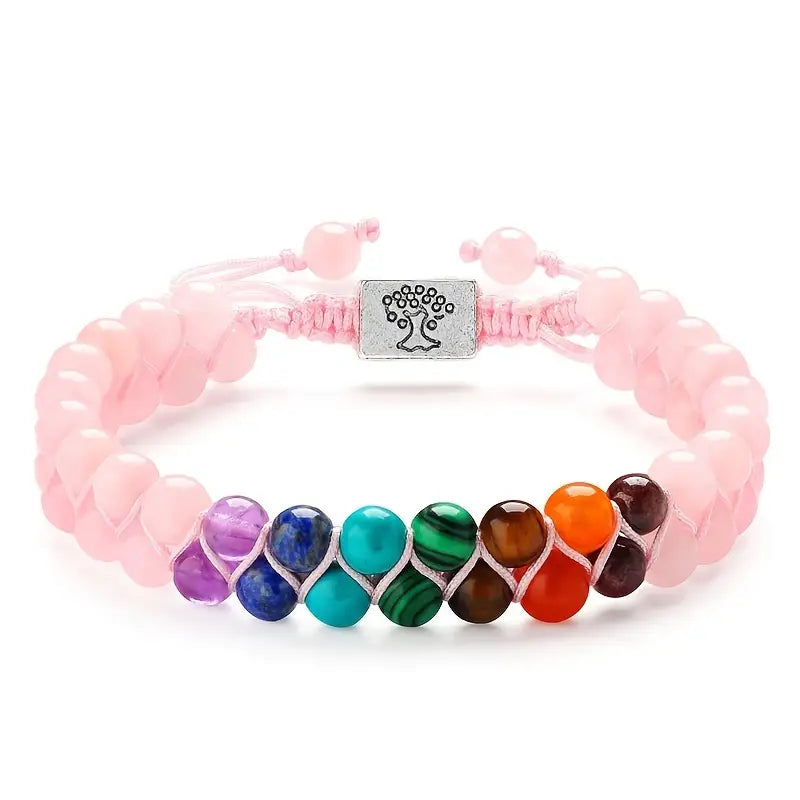 Bracelet Rose 7 Chakras – Harmonie & Énergie Positive