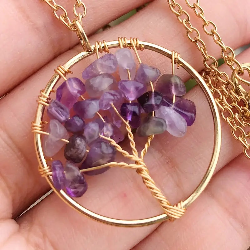Collier Arbre de Vie en Améthyste – Énergie & Sérénité