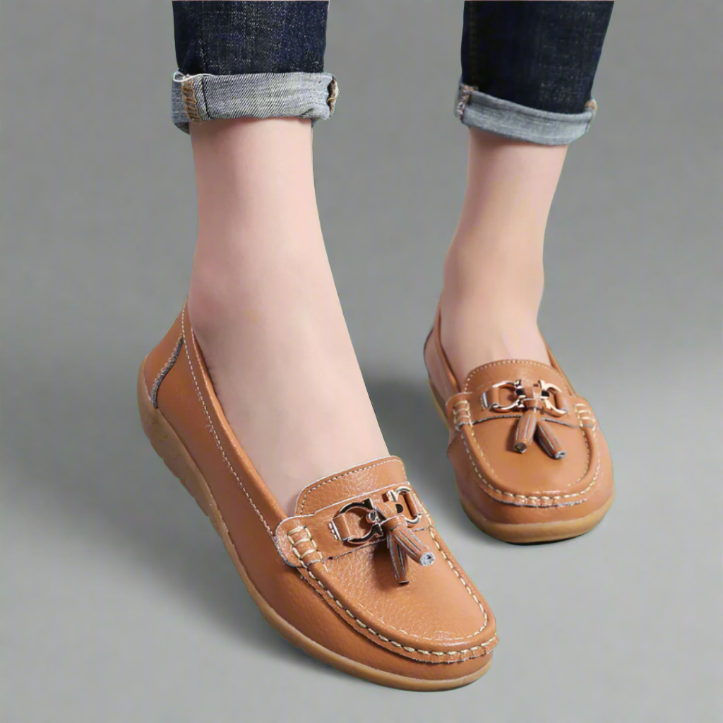 Adeltraut™ Mocassins en cuir confortables faits à la main
