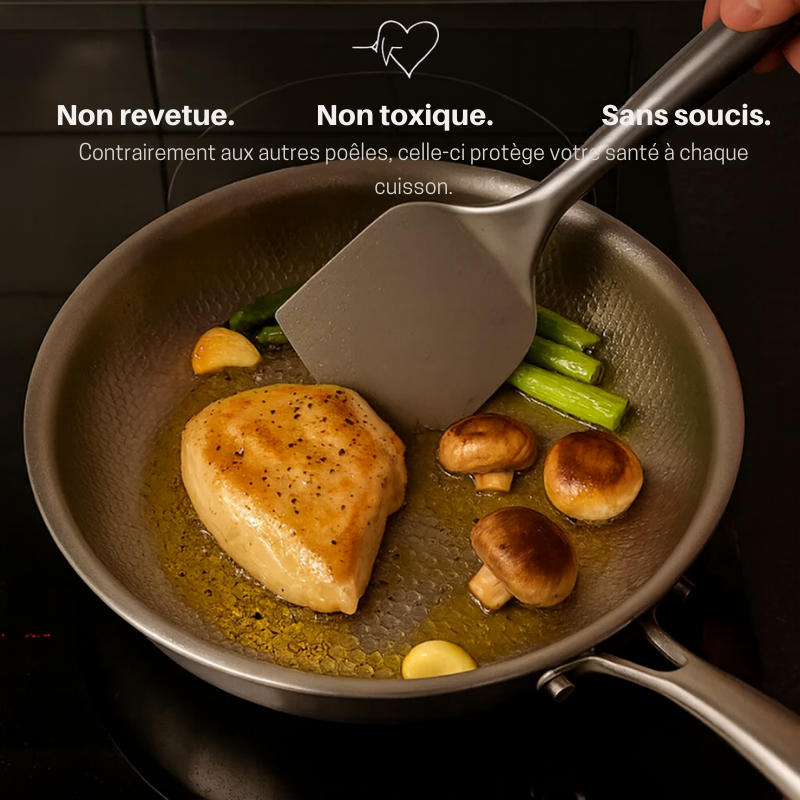 Poêle en Titane avec Fond Plat