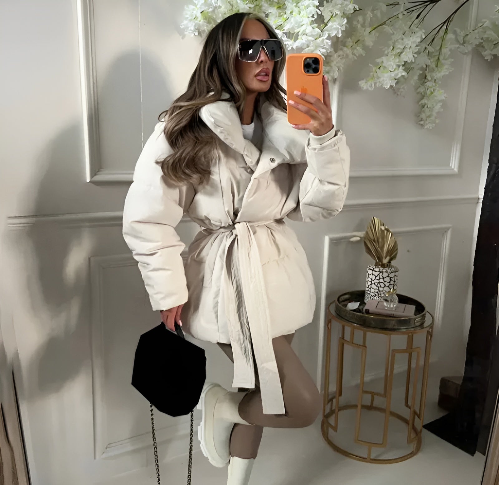 Yani - Veste Puffer Zippée Avec Ceinture