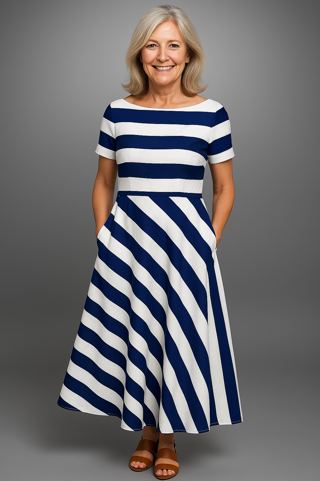 Natalia | Artisan Striped Maxi Dress