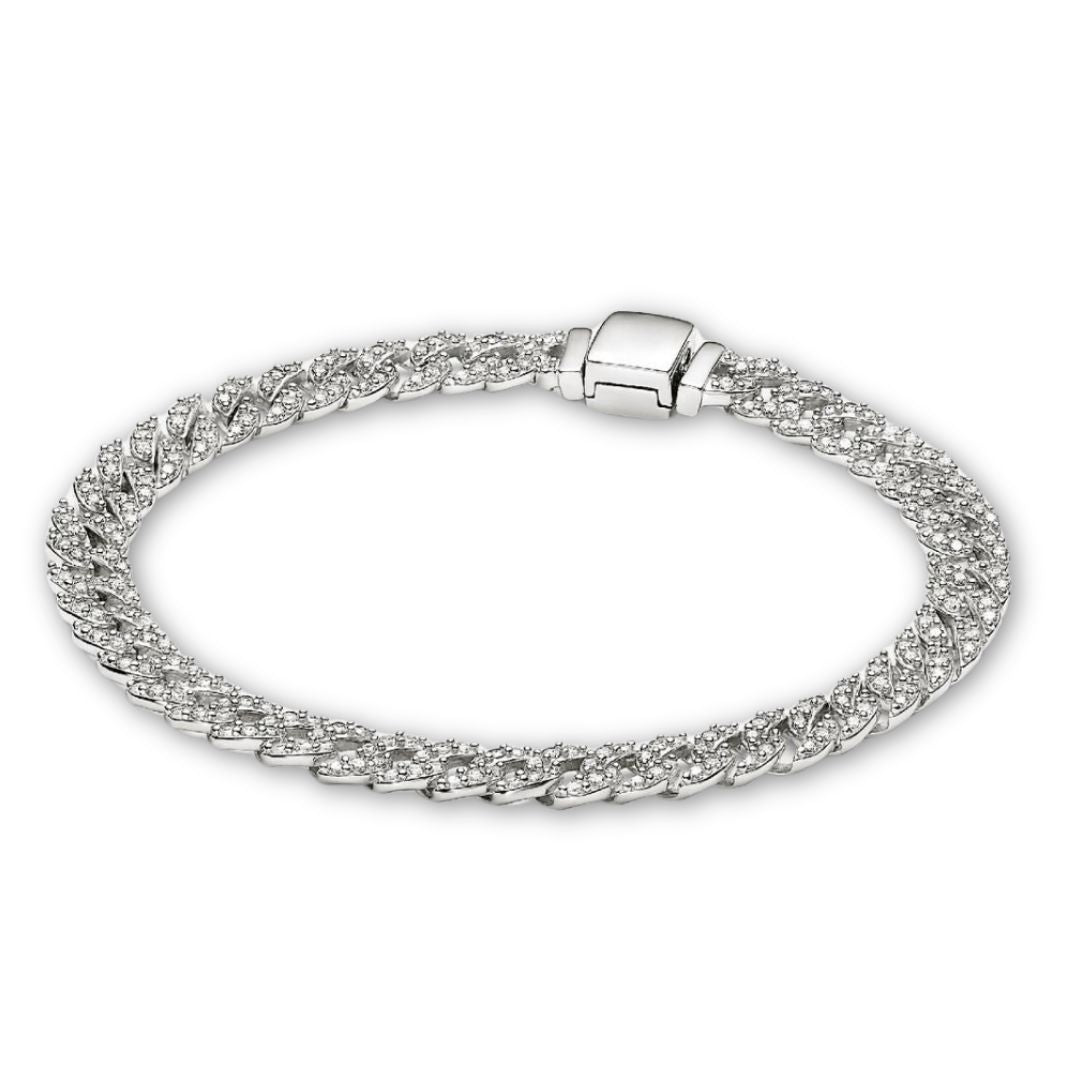 Bracelet Cubain en Moissanite | Or
