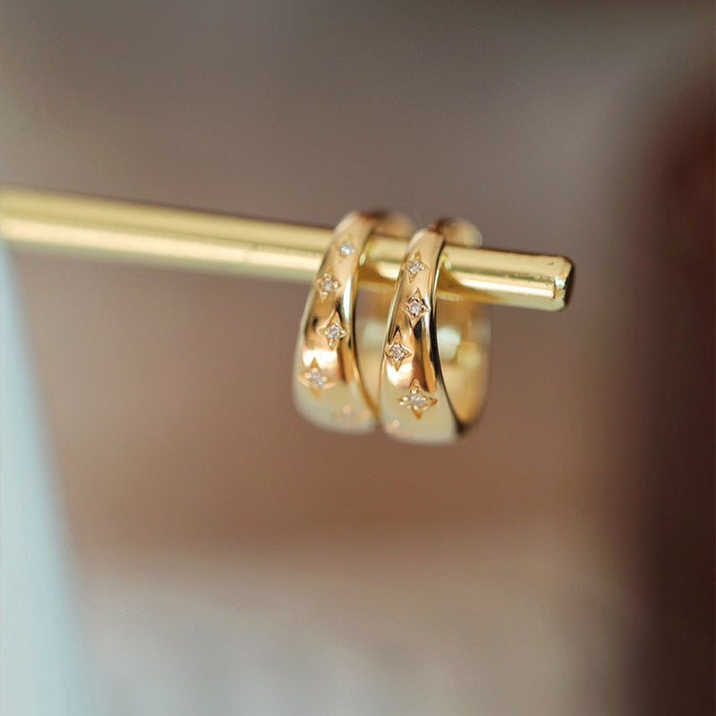 Boucles d'oreilles en Argent Luxe et Plaquées Or