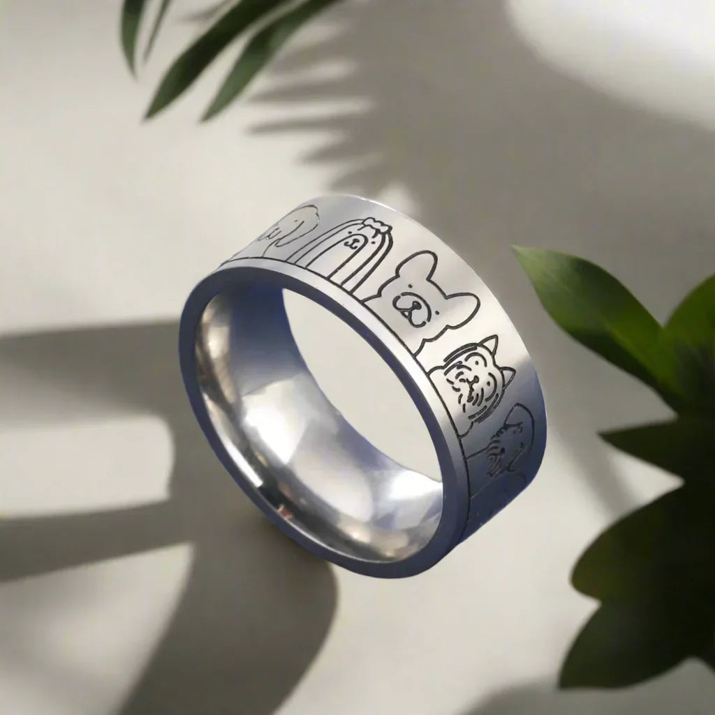 NIKA – Bague large en or et argent avec empreinte gravée pour femmes