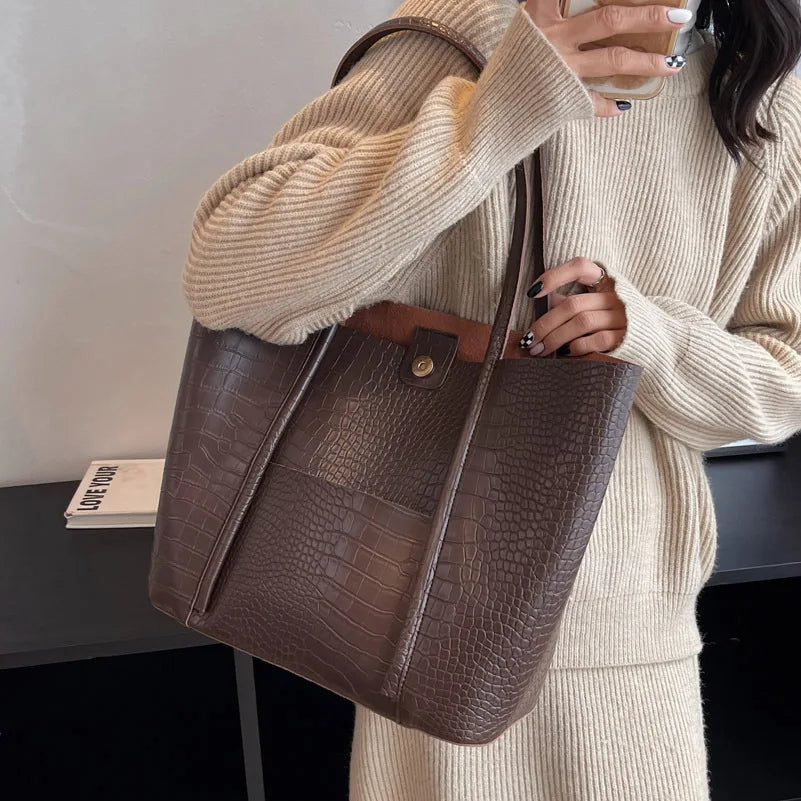 Blanca™ | Sac à bandoulière vintage en cuir de crocodile brun