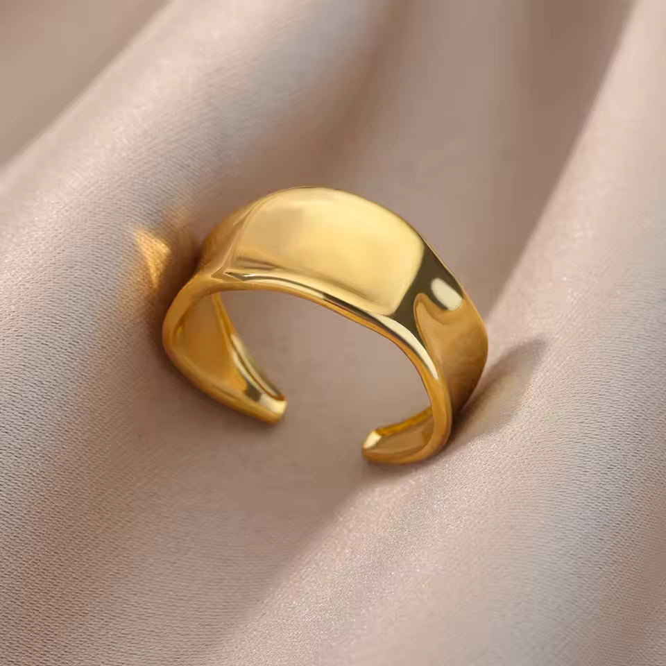 Bague Ajustable Minimaliste Ouverte plaquée or 18K
