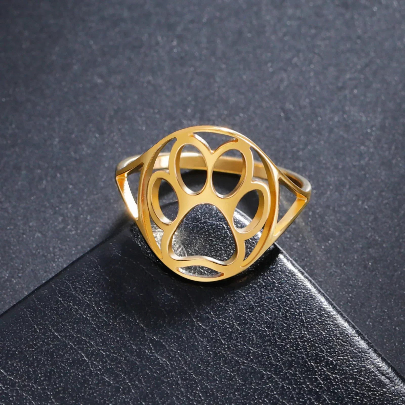 PAWLA – Bague ouverte en or et argent avec motif de pattes