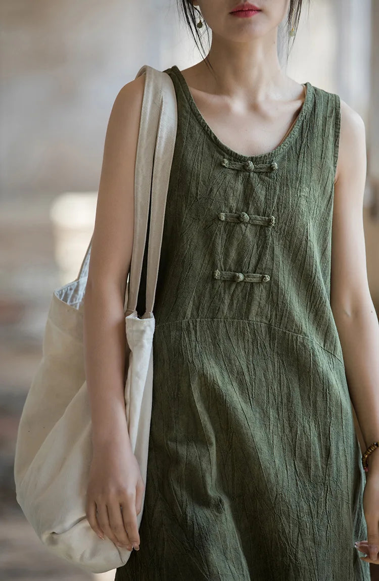 Akito -Robe Traditionelle en Coton-lin avec pantalon