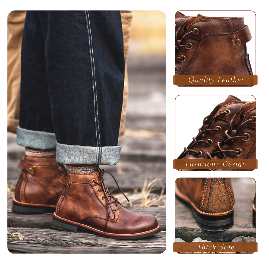 Mark | Bottes en cuir rétro classiques pour hommes