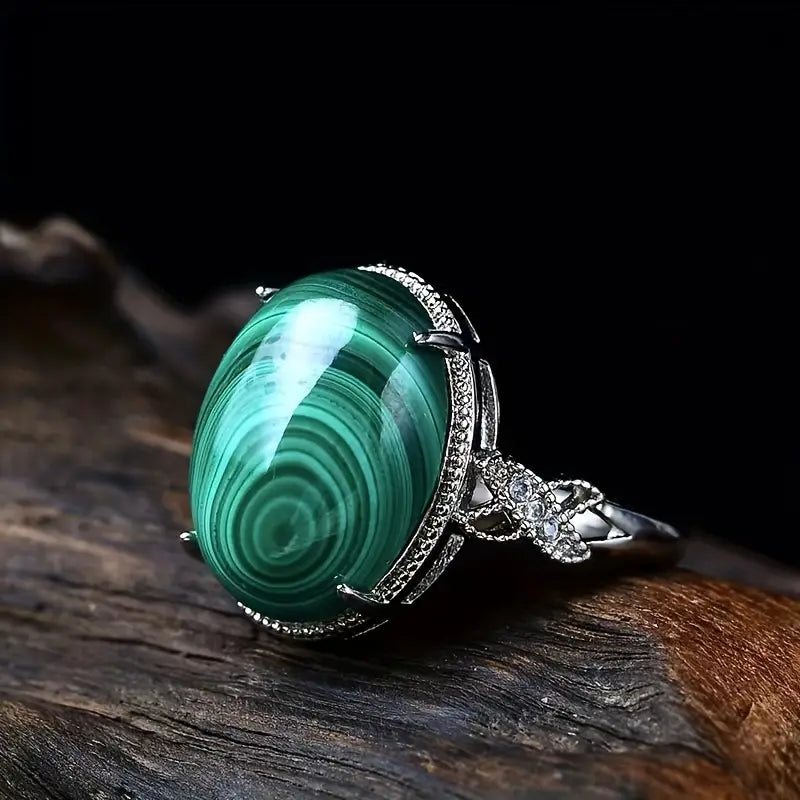 đ Bague en Malachite â Protection & Transformation