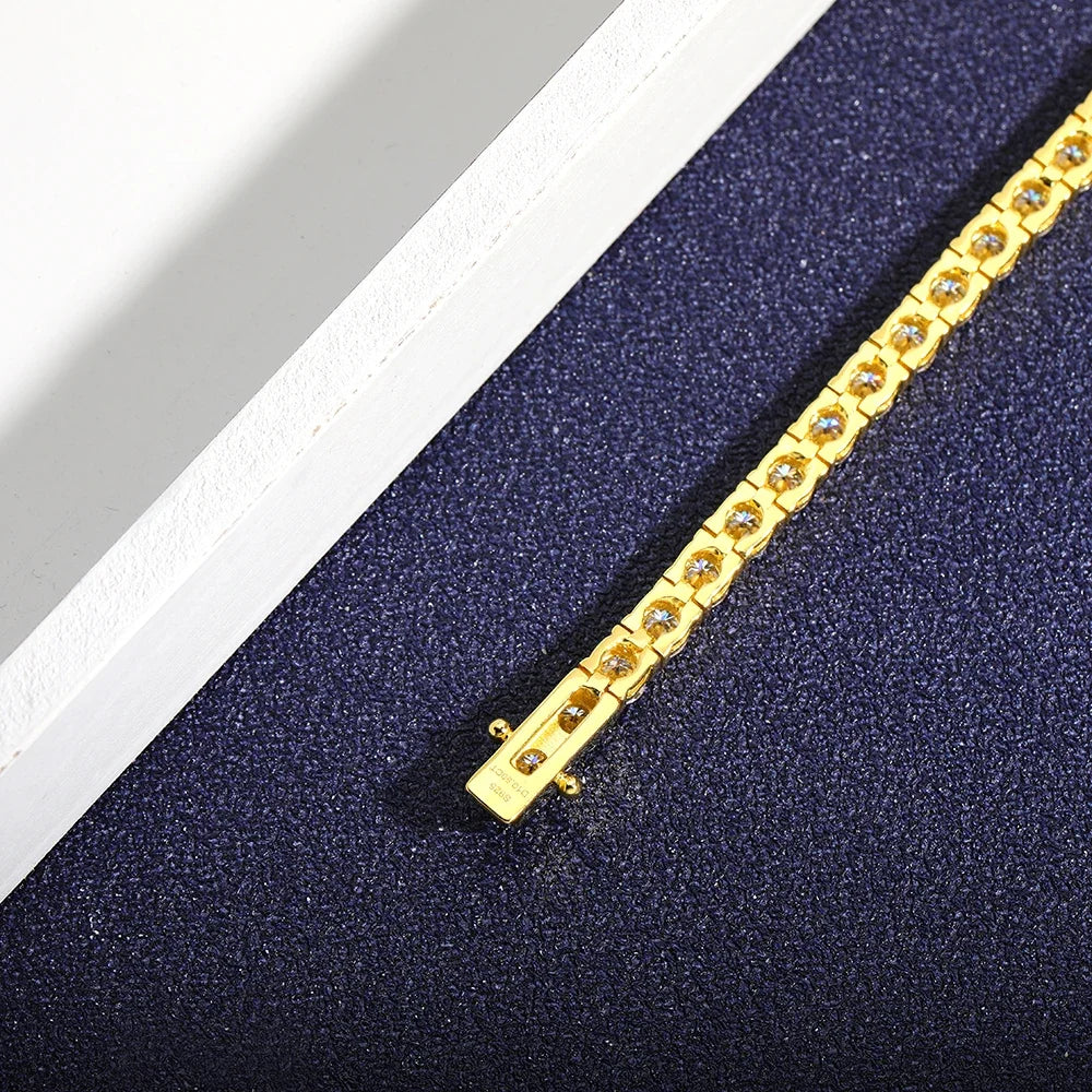 Bracelet Tennis Moissanite en argent 925 avec zircon