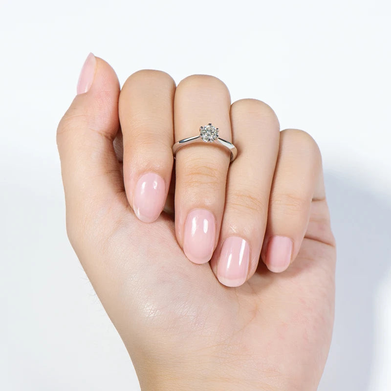 Bague Solitaire en argent 925 avec zircon