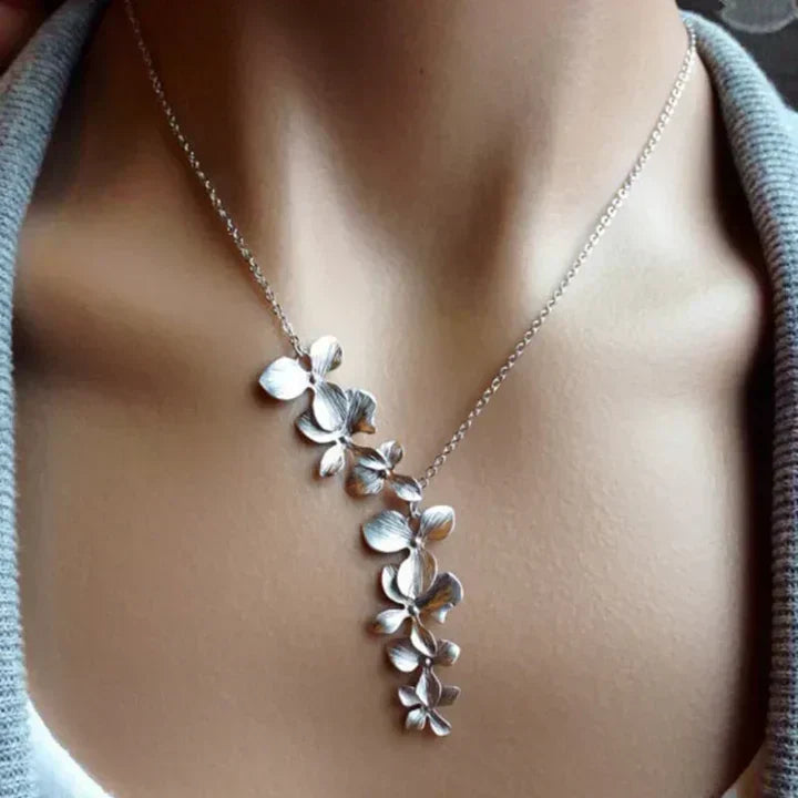 Collier floral en argent vintage - Renate