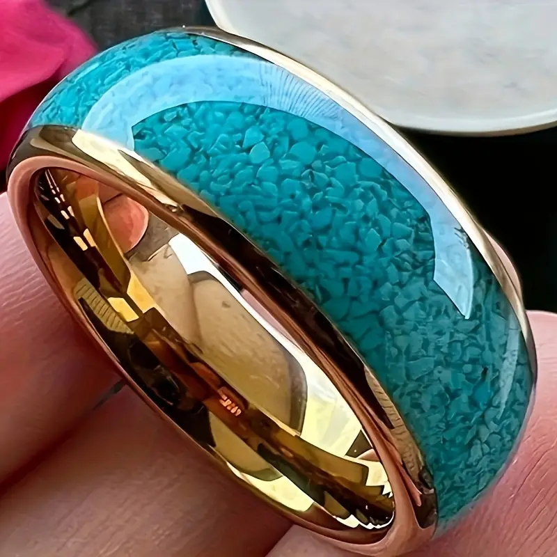 Vintage Blue Enamel Gold Ring
