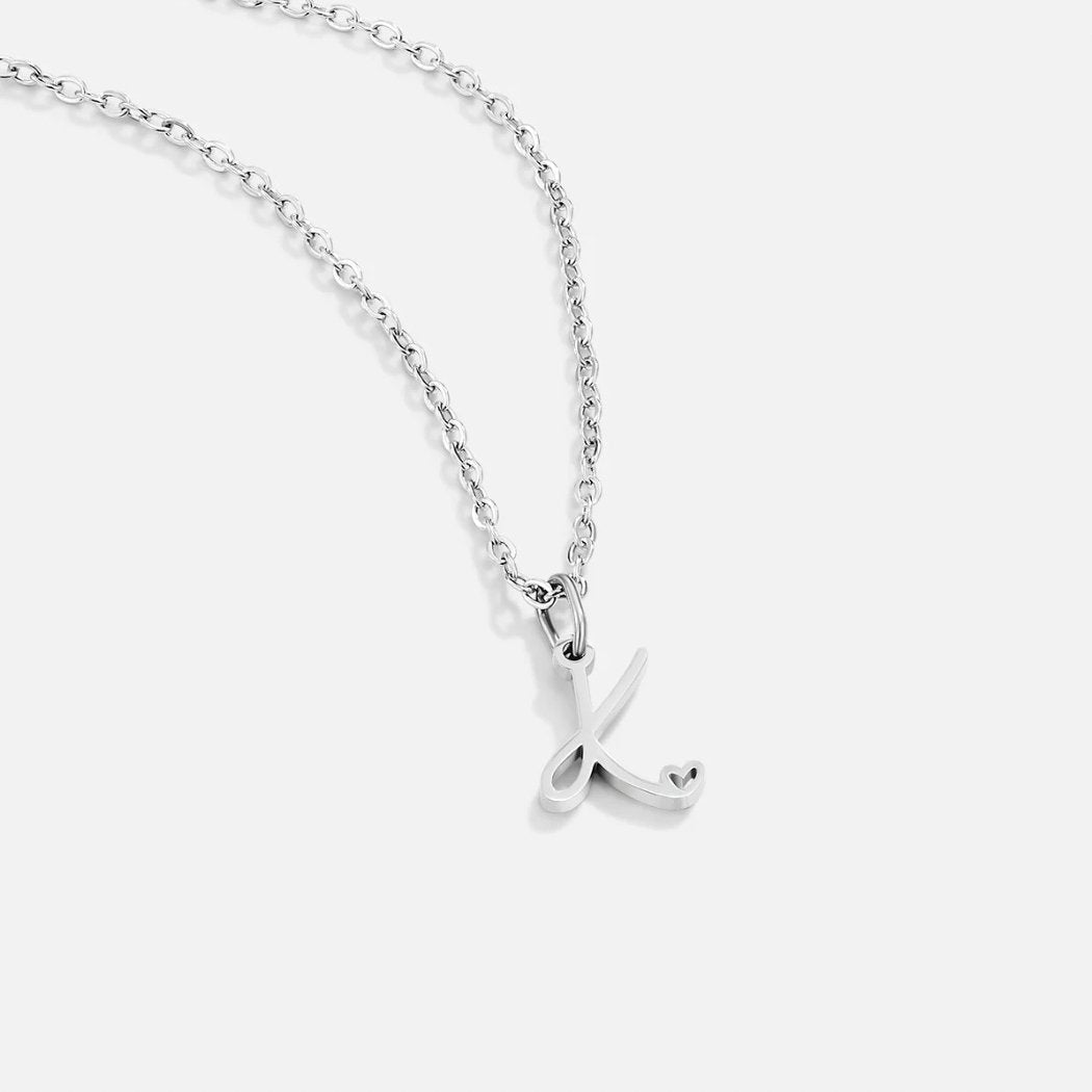 Collier en Cœur avec Lettre en Argent