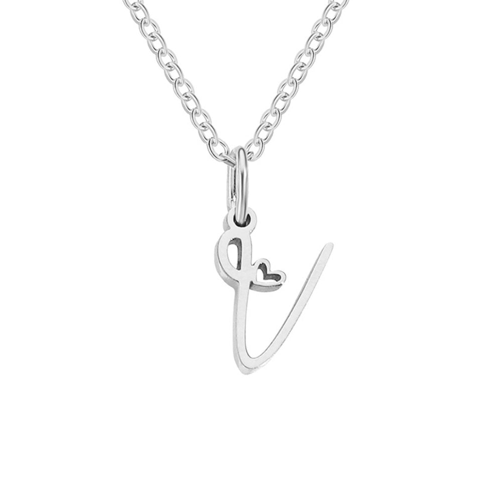 Collier en Cœur avec Lettre en Argent