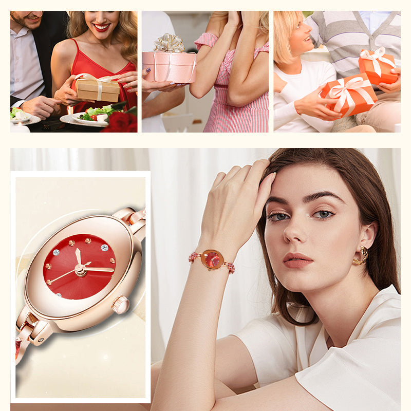 Montre-bracelet KAYSI avec zircon coloré pour femmes