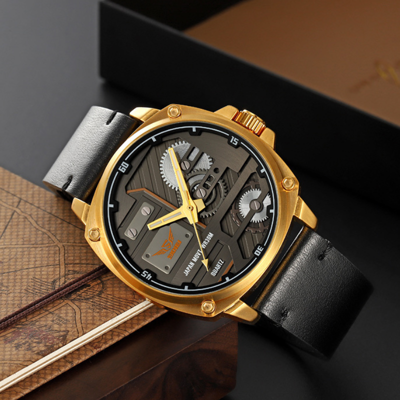 Montre Homme en Cuir Quartz™ - Olsen & Olsen