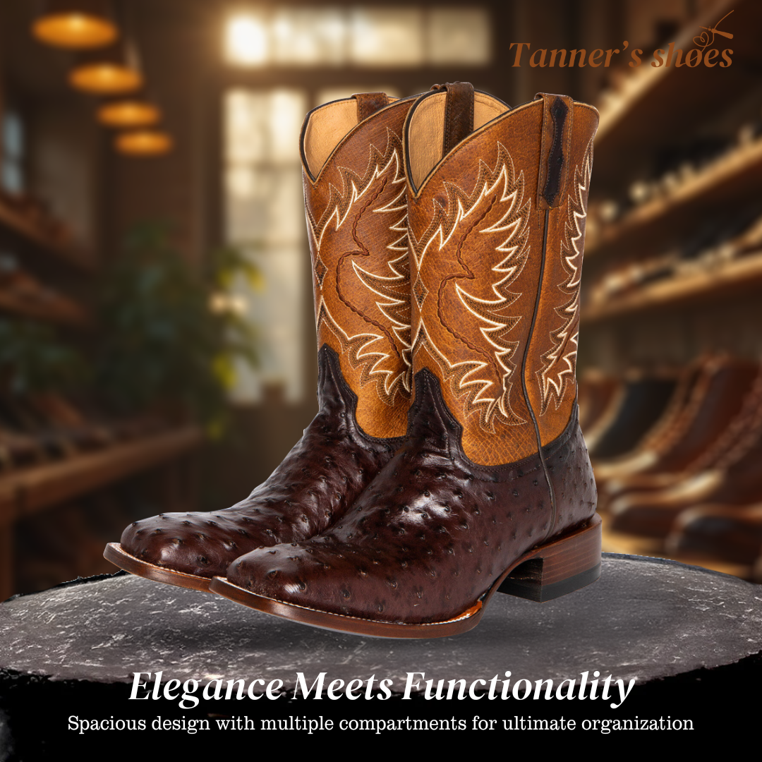 Gustav | Bottes en cuir brodées mi-mollet