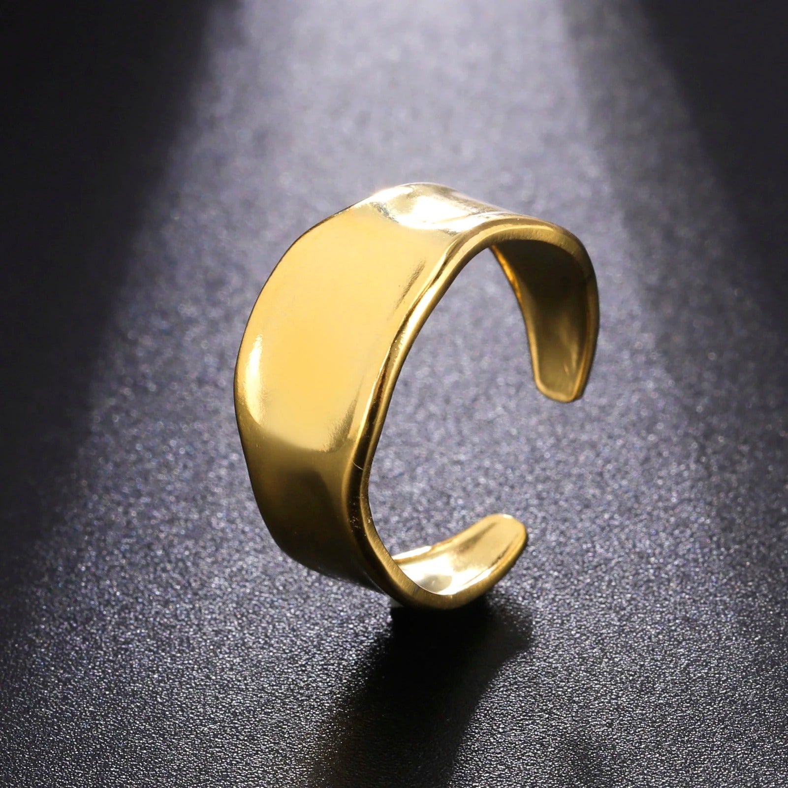 Bague Ajustable Minimaliste Ouverte plaquée or 18K