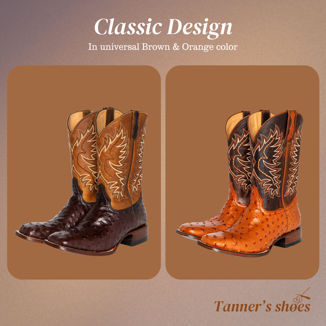 Gustav | Bottes en cuir brodées mi-mollet