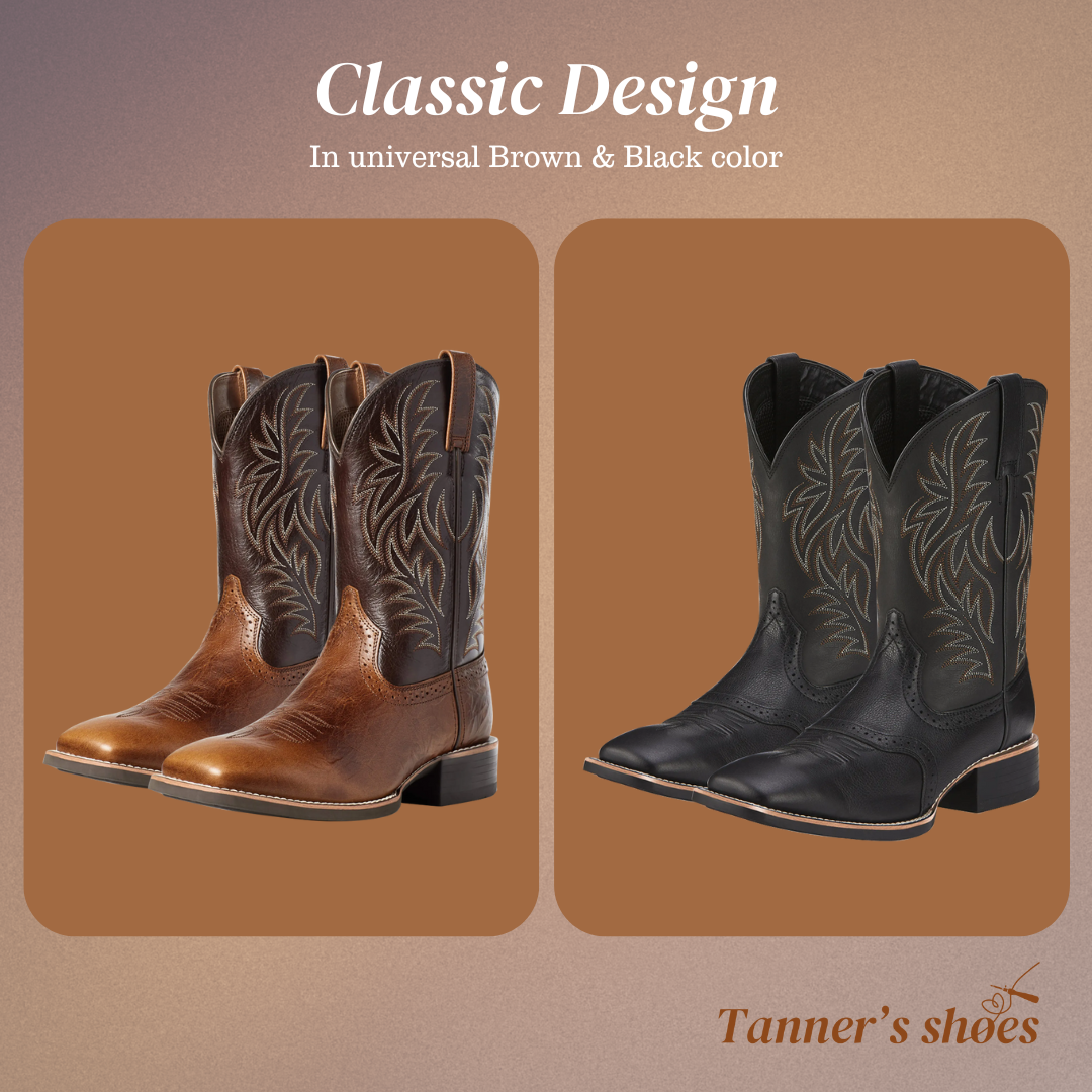 Henning | Bottes de cowboy brodées mi-mollet