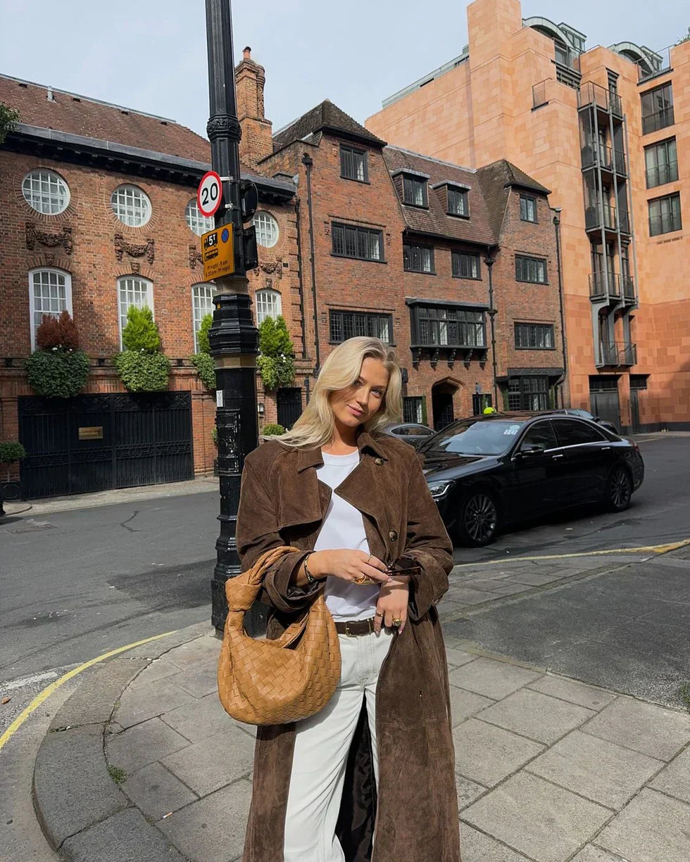 Yani - Manteau Trench Long en Velours