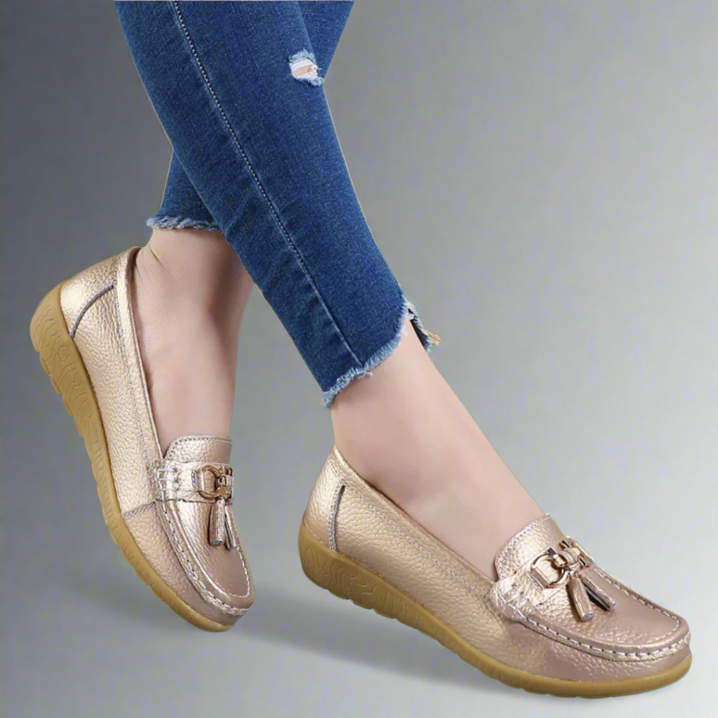 Adeltraut™ Mocassins en cuir confortables faits à la main