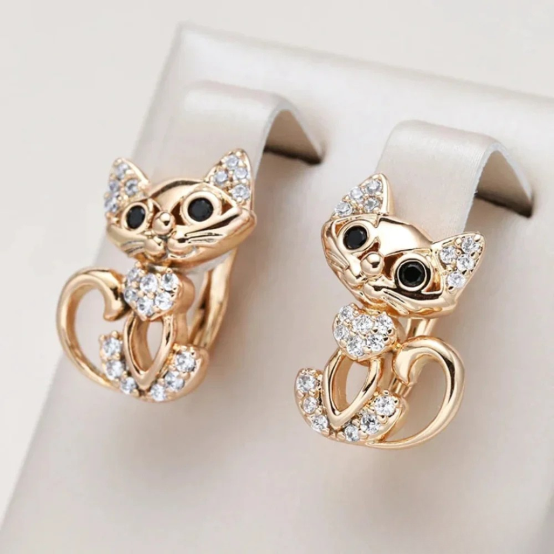 Boucles d'oreilles Kitty en Zirconia Élégante