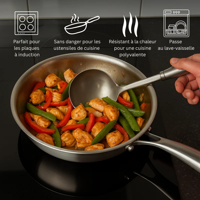 Poêle en Titane avec Fond Plat