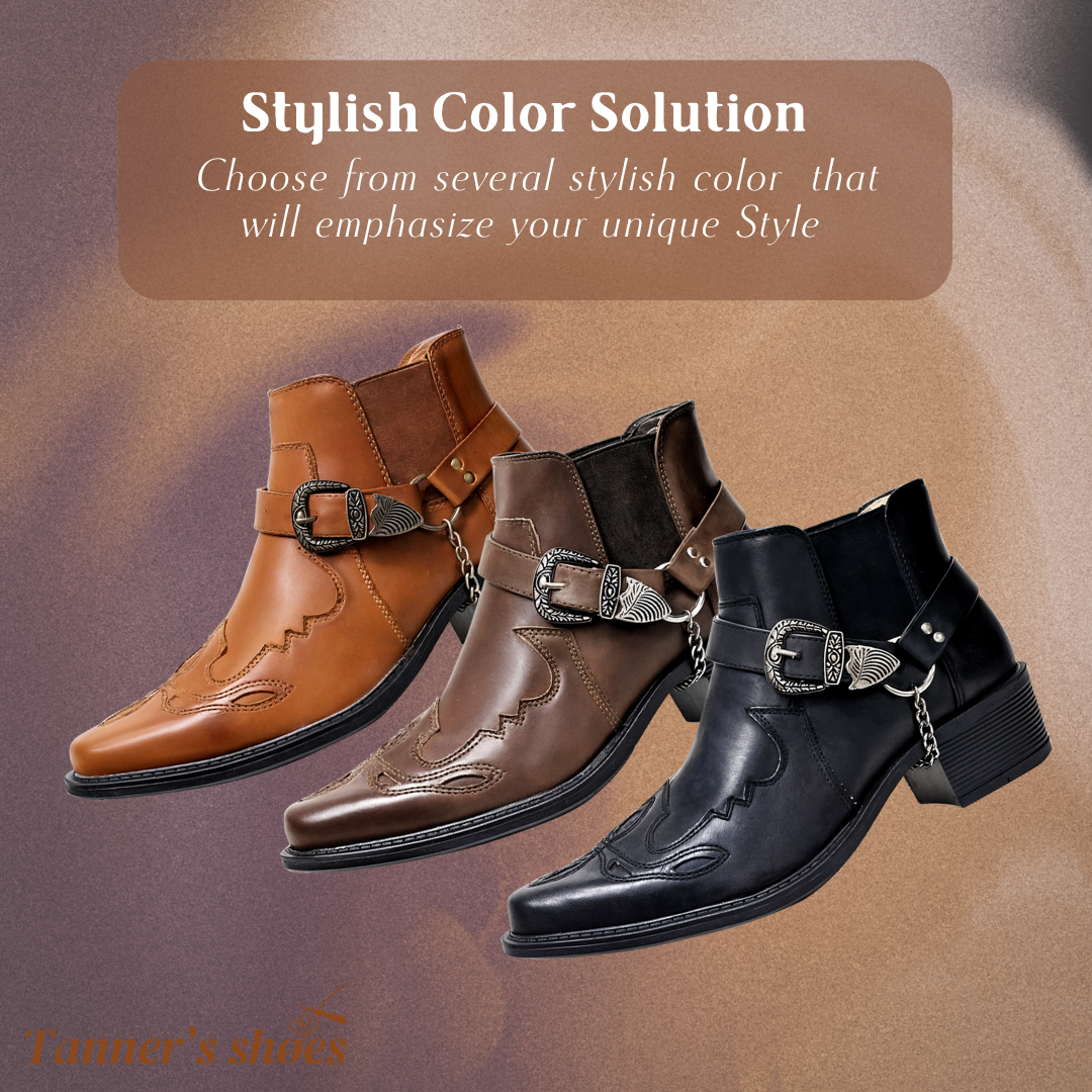 Sverre | Bottes de Cowboy à Bout Pointu avec Boucle en Chaîne