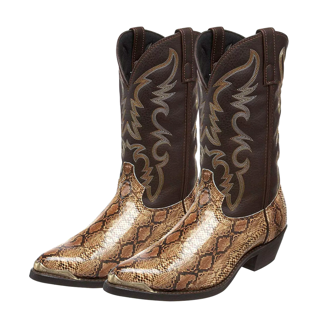 Frank | Bottes Western en Cuir de Serpent Brodées