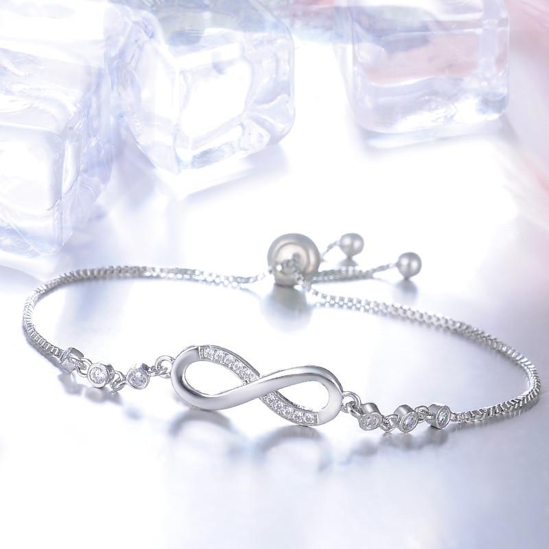 Bracelet infini ajustable argenté