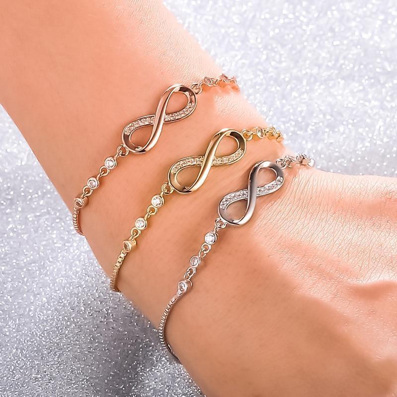 Bracelet infini ajustable argenté