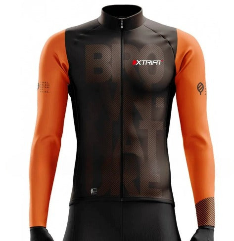 XTRIAT Maillot de Cyclisme Hiver Homme | Polaire, Chaud & Résistant au Froid