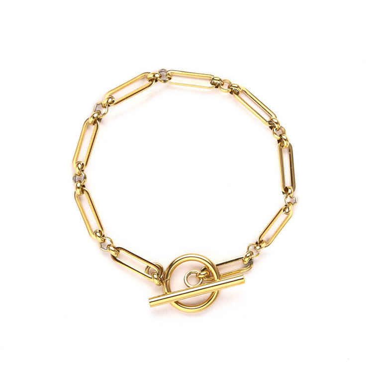 Bracelet T-Bar Link | Or