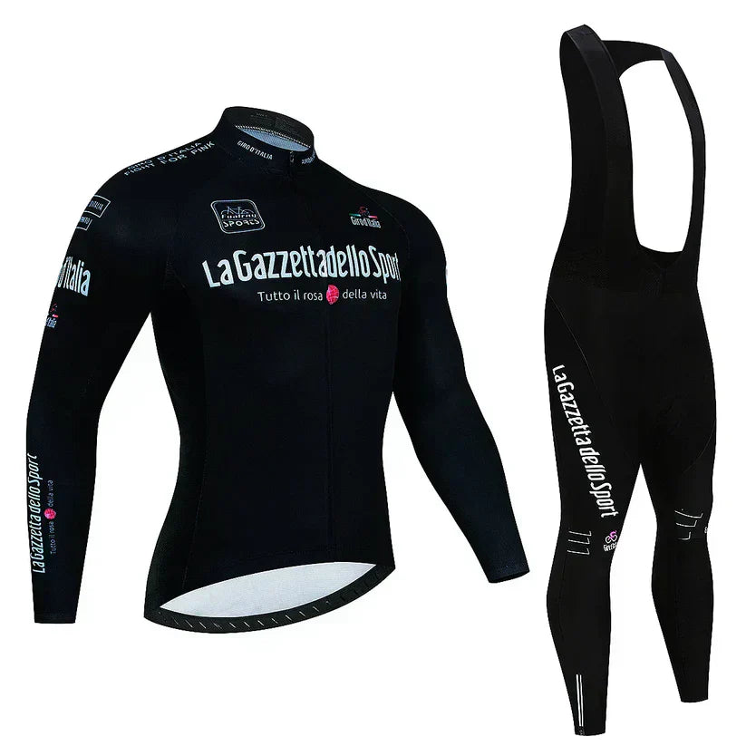 Giro D’Italia | Maillot De Cyclisme Professionnel À Manches Longues – Version Doublée Polaire