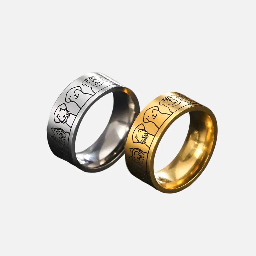 NIKA – Bague large en or et argent avec empreinte gravée pour femmes