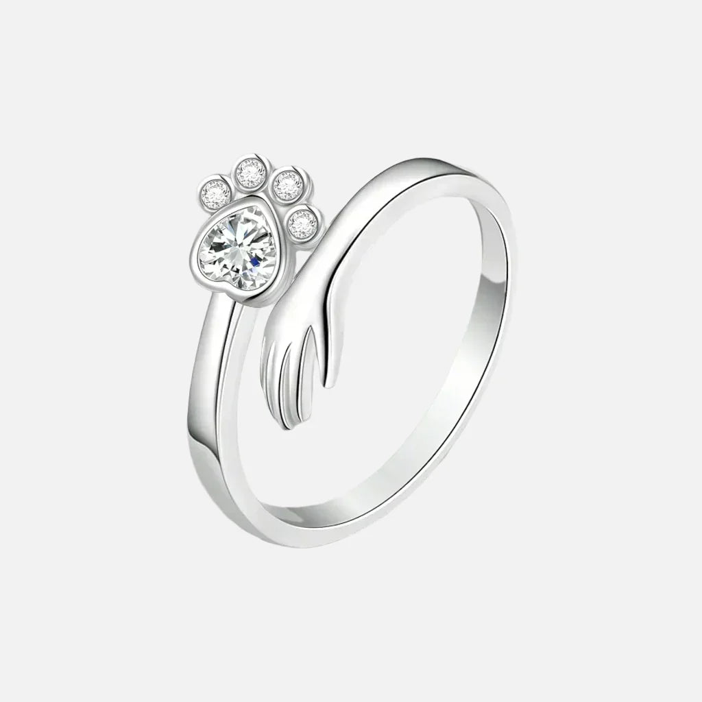 MARA – Bague ajustable en argent 925 avec motif main et patte