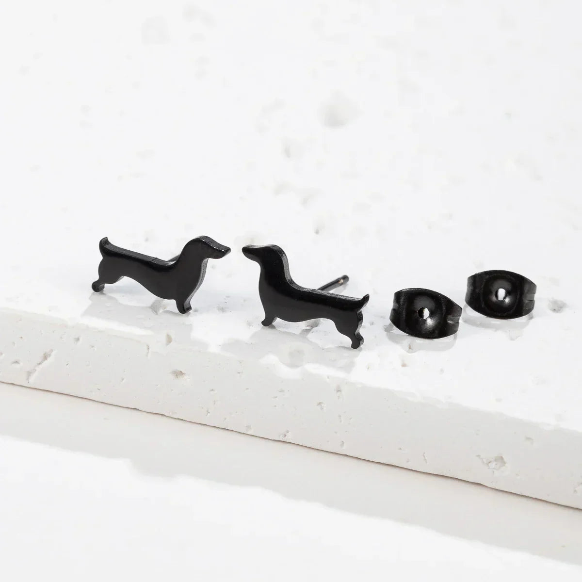 Boucles d'oreilles en forme de Dachshund - Uthman | Or et Argent