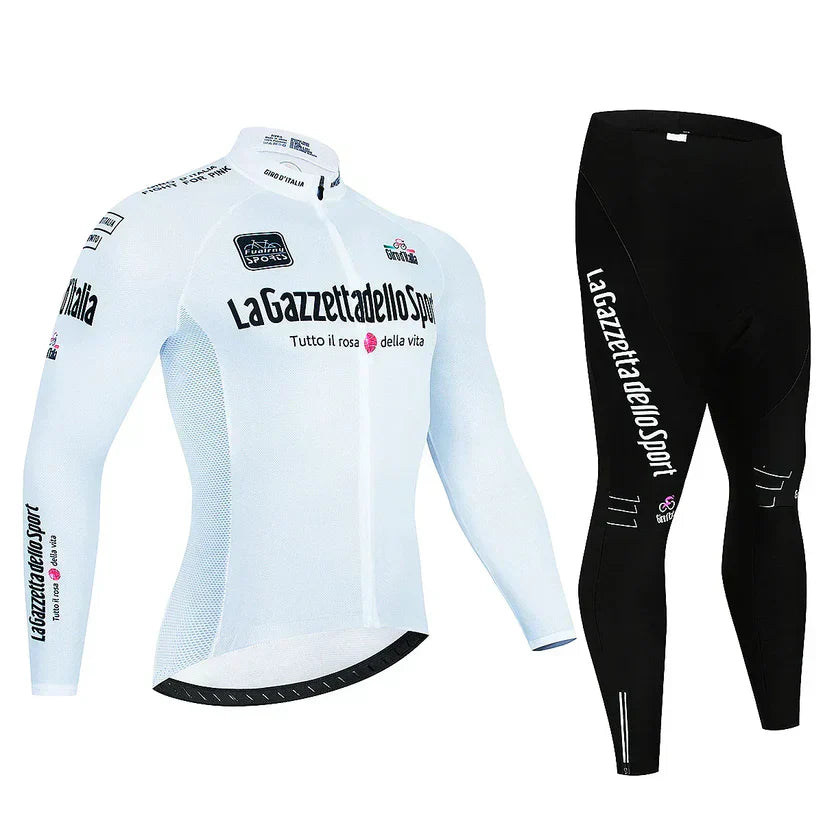 Giro D’Italia | Maillot De Cyclisme Professionnel À Manches Longues – Version Doublée Polaire